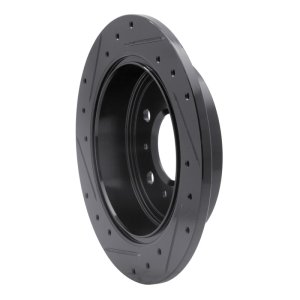 Buick LaCrosse Brake Rotor (1) - Rear Right - R1 Concepts - Drilled & Slotted - Black - `06-`10